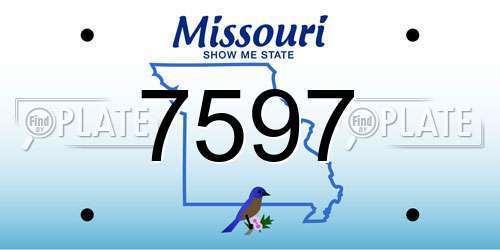 7597 Missouri License Plate