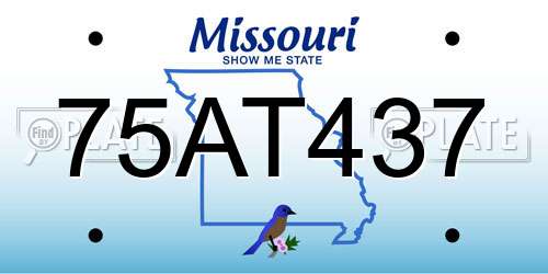 75AT437 Missouri License Plate