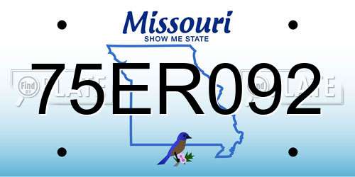 75ER092 Missouri License Plate