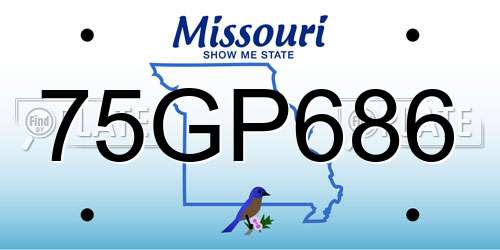 75GP686 Missouri License Plate