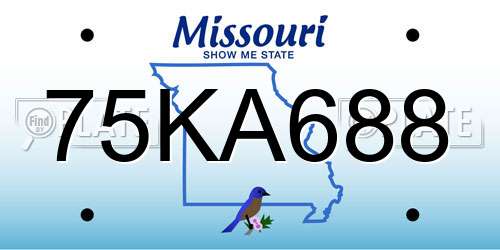 75KA688 Missouri License Plate