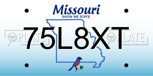 75L8XT Missouri License Plate