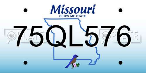 75QL576 Missouri License Plate
