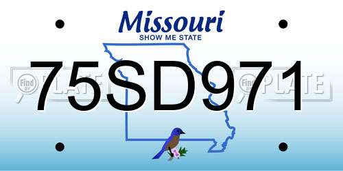 75SD971 Missouri License Plate