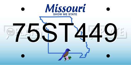 75ST449 Missouri License Plate