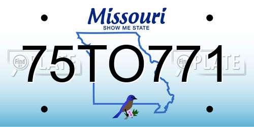 75TO771 Missouri License Plate