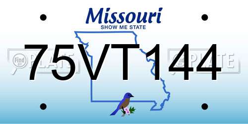 75VT144 Missouri License Plate