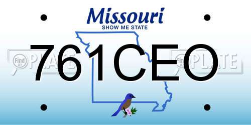 761CEO Missouri License Plate