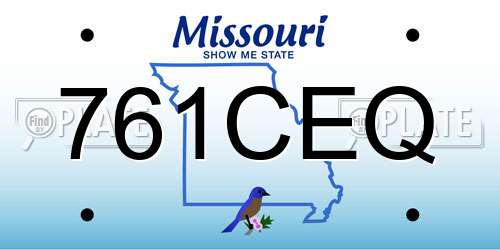 761CEQ Missouri License Plate