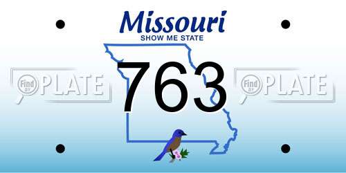 763 Missouri License Plate