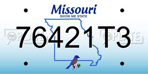 76421T3 Missouri License Plate