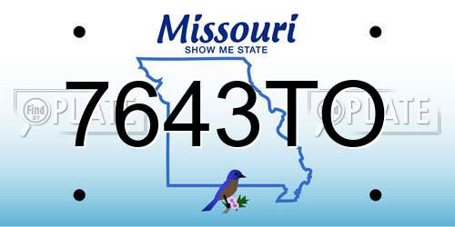 7643TO Missouri License Plate
