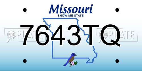 7643TQ Missouri License Plate
