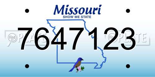 7647123 Missouri License Plate