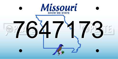 7647173 Missouri License Plate