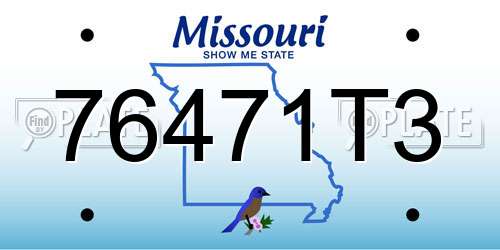 76471T3 Missouri License Plate