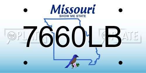7660LB Missouri License Plate