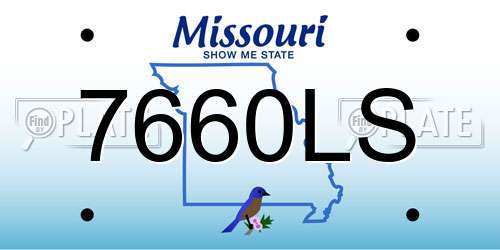 7660LS Missouri License Plate