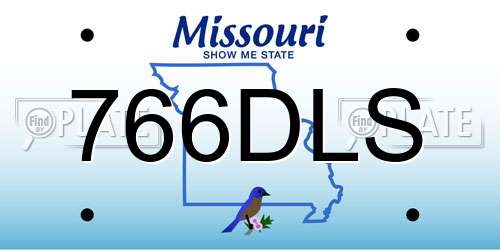 766DLS Missouri License Plate