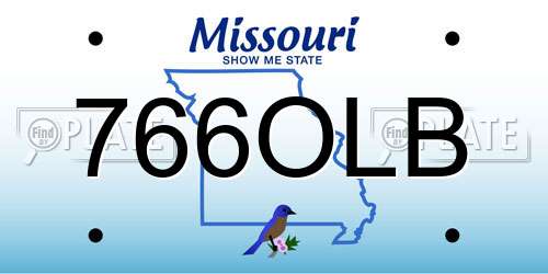 766OLB Missouri License Plate