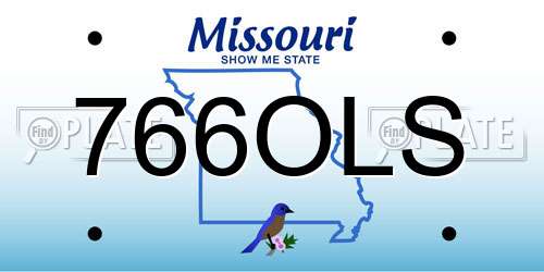 766OLS Missouri License Plate