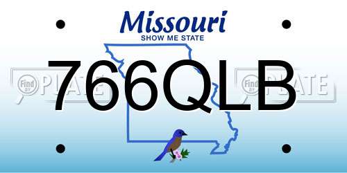 766QLB Missouri License Plate