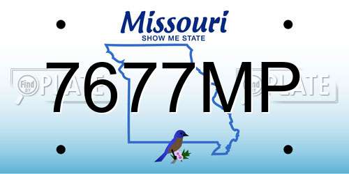 7677MP Missouri License Plate