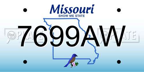 7699AW Missouri License Plate