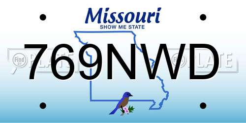 769NWD Missouri License Plate