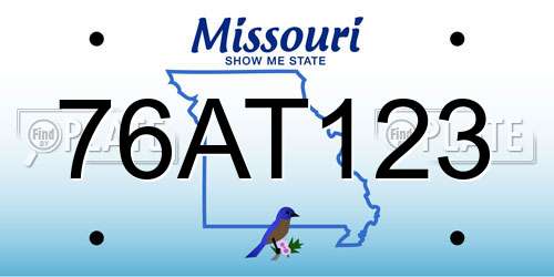 76AT123 Missouri License Plate