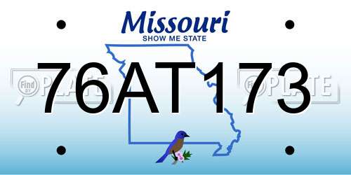 76AT173 Missouri License Plate