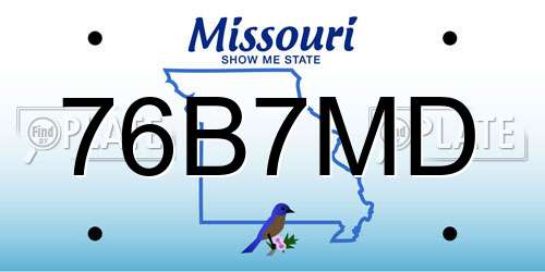 76B7MD Missouri License Plate