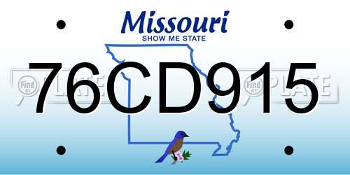 76CD915 Missouri License Plate