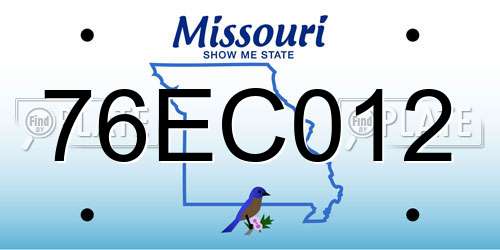76EC012 Missouri License Plate