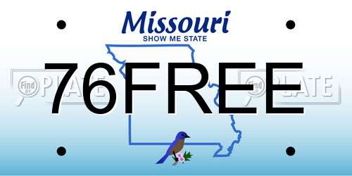 76FREE Missouri License Plate