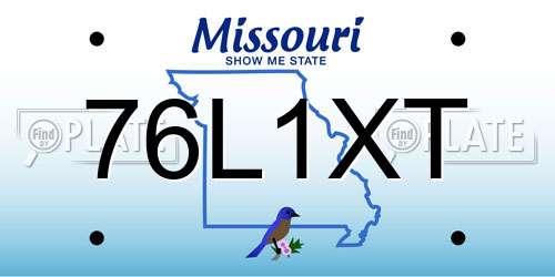 76L1XT Missouri License Plate