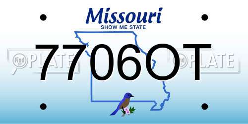 7706OT Missouri License Plate