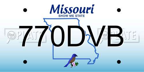 770DVB Missouri License Plate
