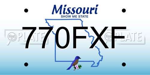 770FXF Missouri License Plate