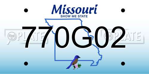770G02 Missouri License Plate