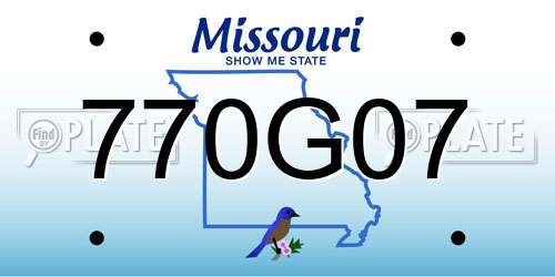 770G07 Missouri License Plate
