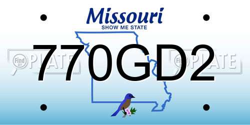770GD2 Missouri License Plate