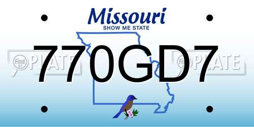 770GD7 Missouri License Plate