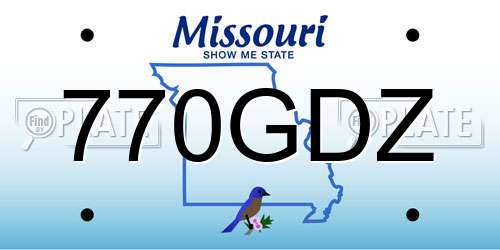 770GDZ Missouri License Plate