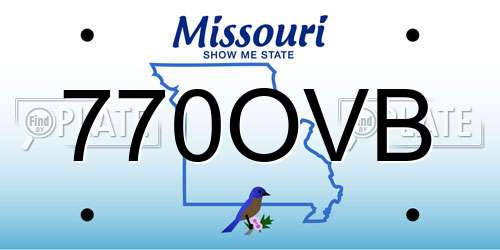 770OVB Missouri License Plate