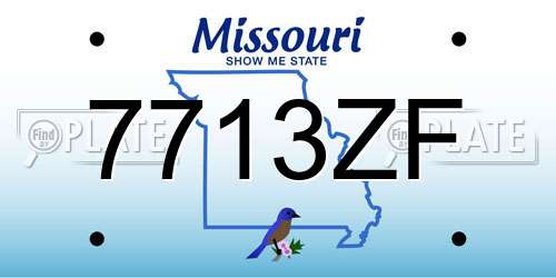 7713ZF Missouri License Plate