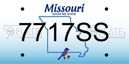 7717SS Missouri License Plate