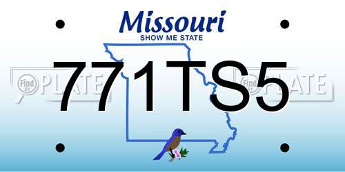 771TS5 Missouri License Plate