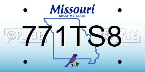 771TS8 Missouri License Plate