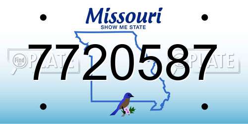 7720587 Missouri License Plate